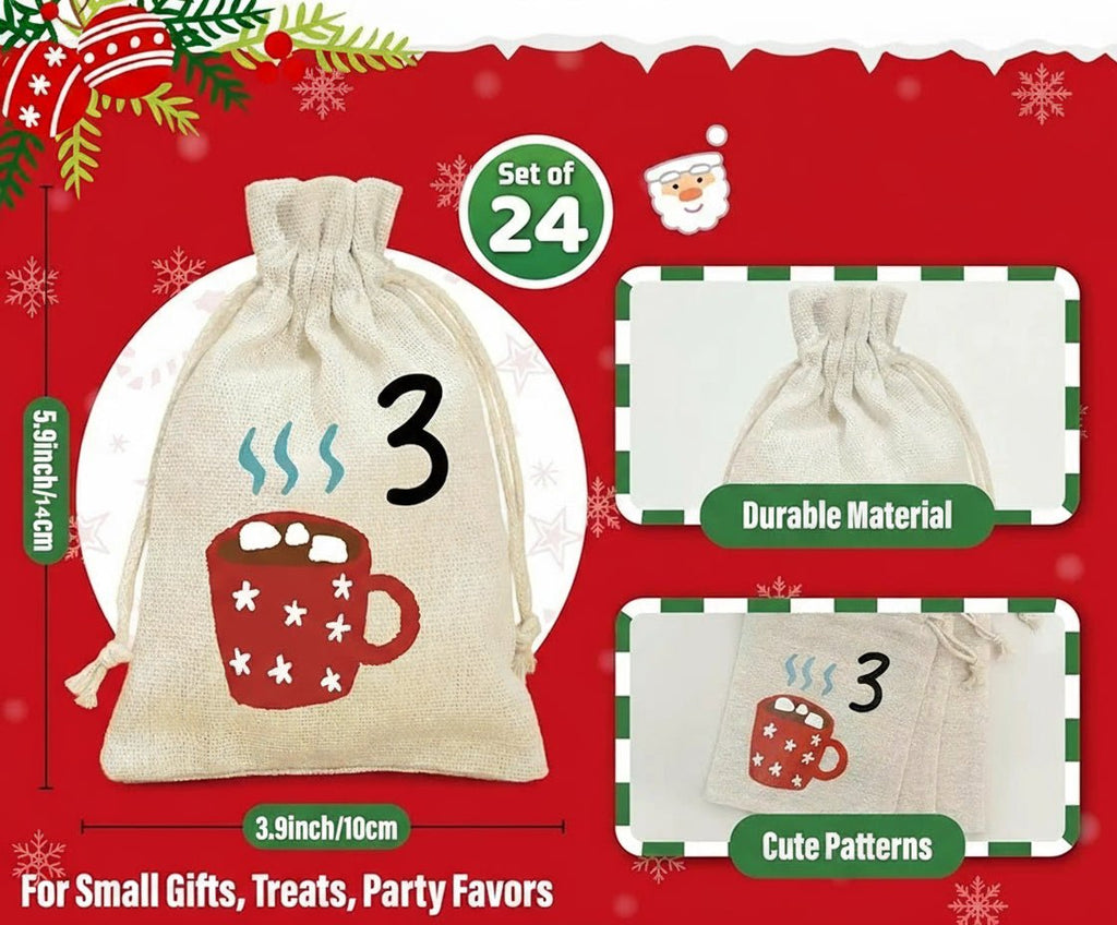 CANDIBAG – 24 bolsas de regalo para dulces sorpresas de Adviento