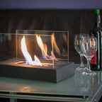 FLAMEGLOW – Chimenea de mesa portátil de bioetanol para un ambiente de llamas elegante