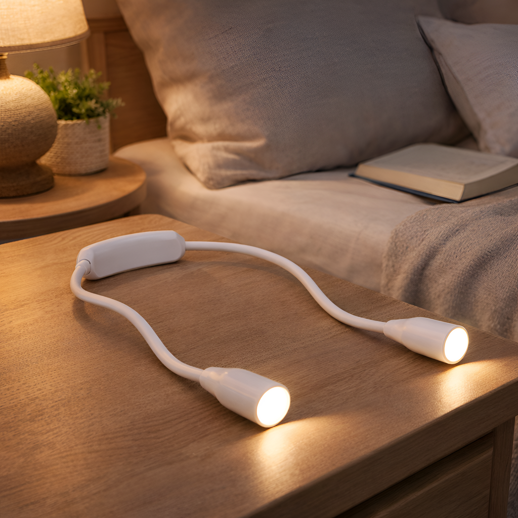 Halcyon - Lámpara LED de lectura para cuello recargable USB