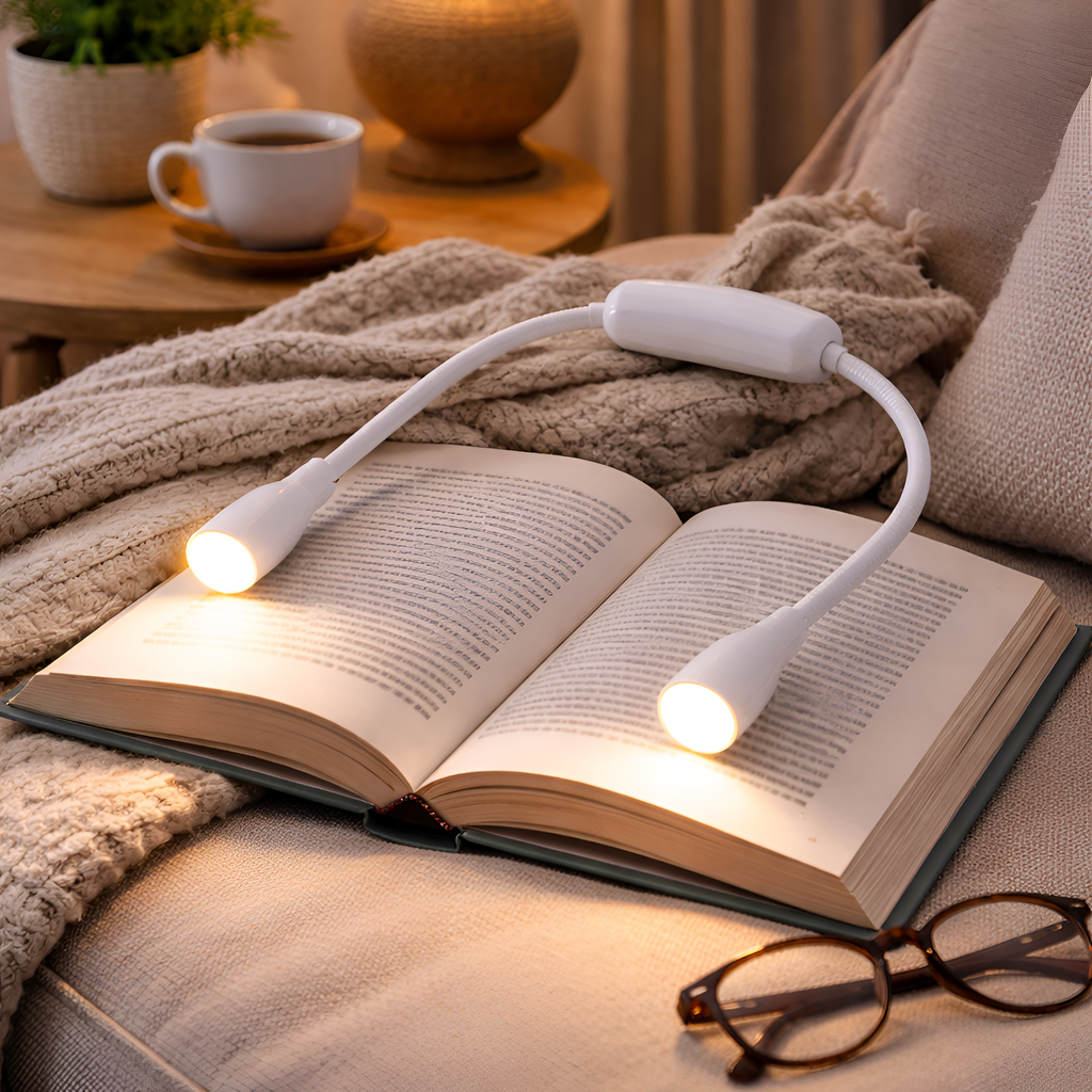 Halcyon - Lámpara LED de lectura para cuello recargable USB