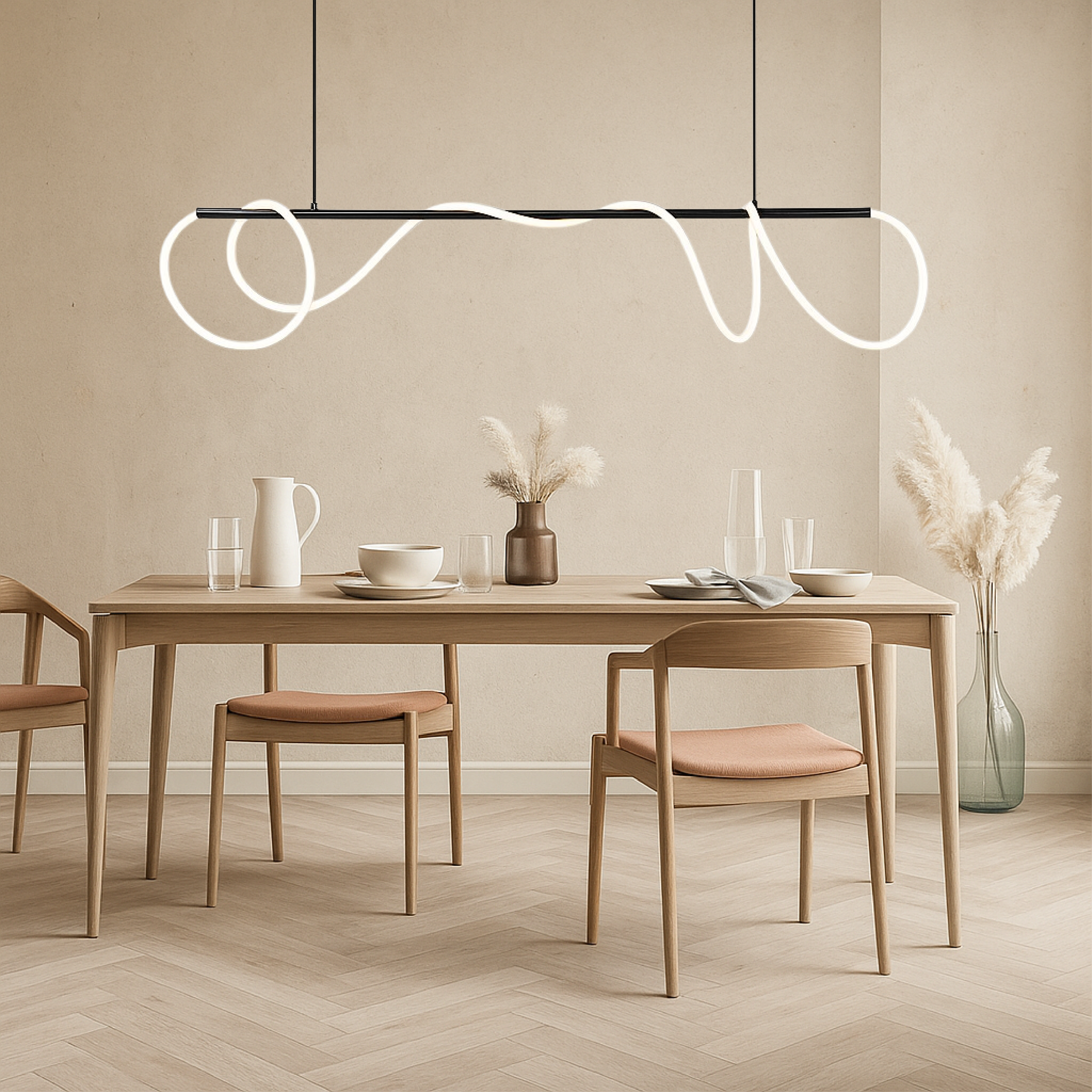 Lyvora | Lámparas de techo LED en forma ondulada