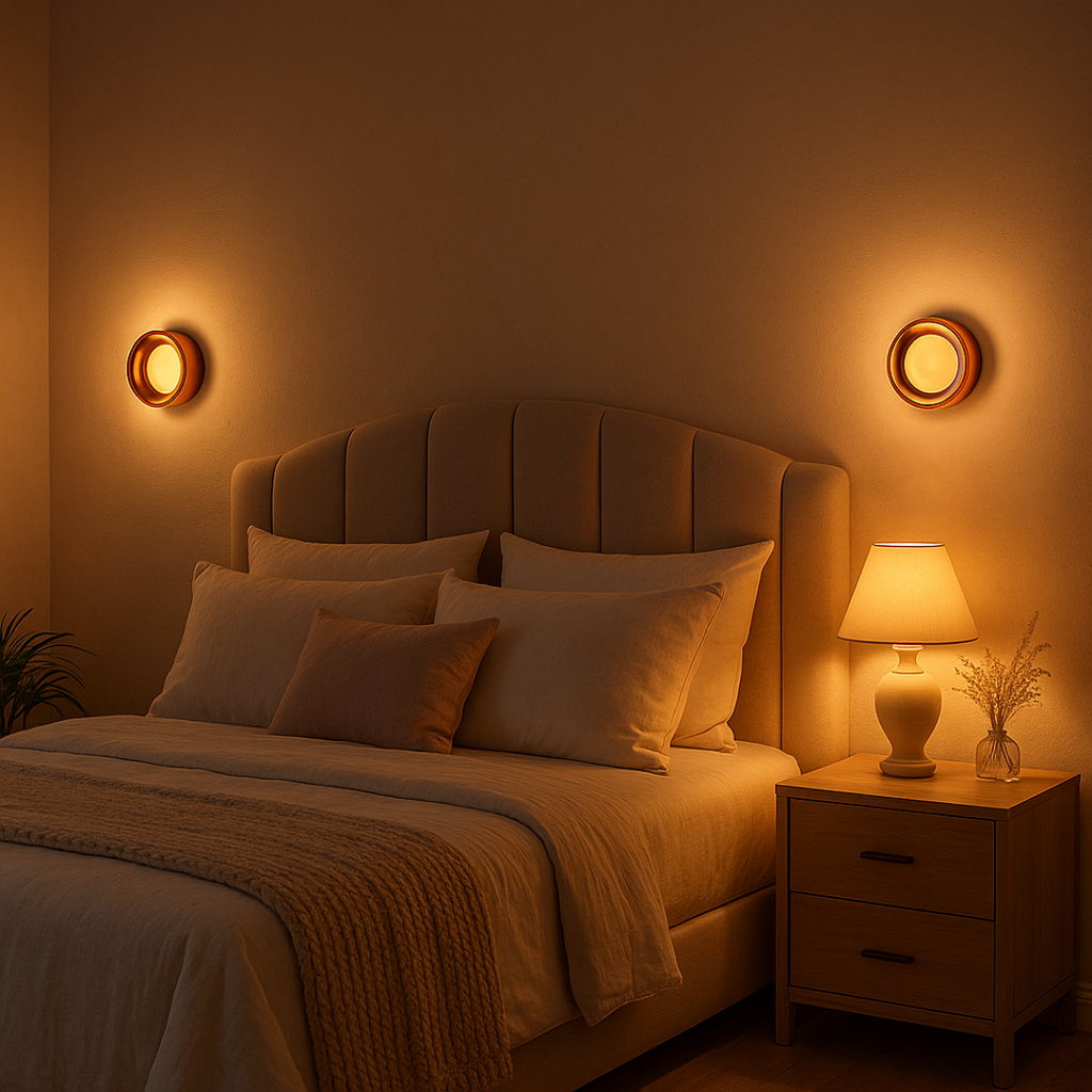 Nomeva | Lámpara de pared moderna con textura de puntos | Metal de alta calidad | LED de bajo consumo | Disponible en Ámbar, Humo, Blanco | Instalación sencilla | 13,7x7 cm | Para sala de estar, dormitorio, pasillo