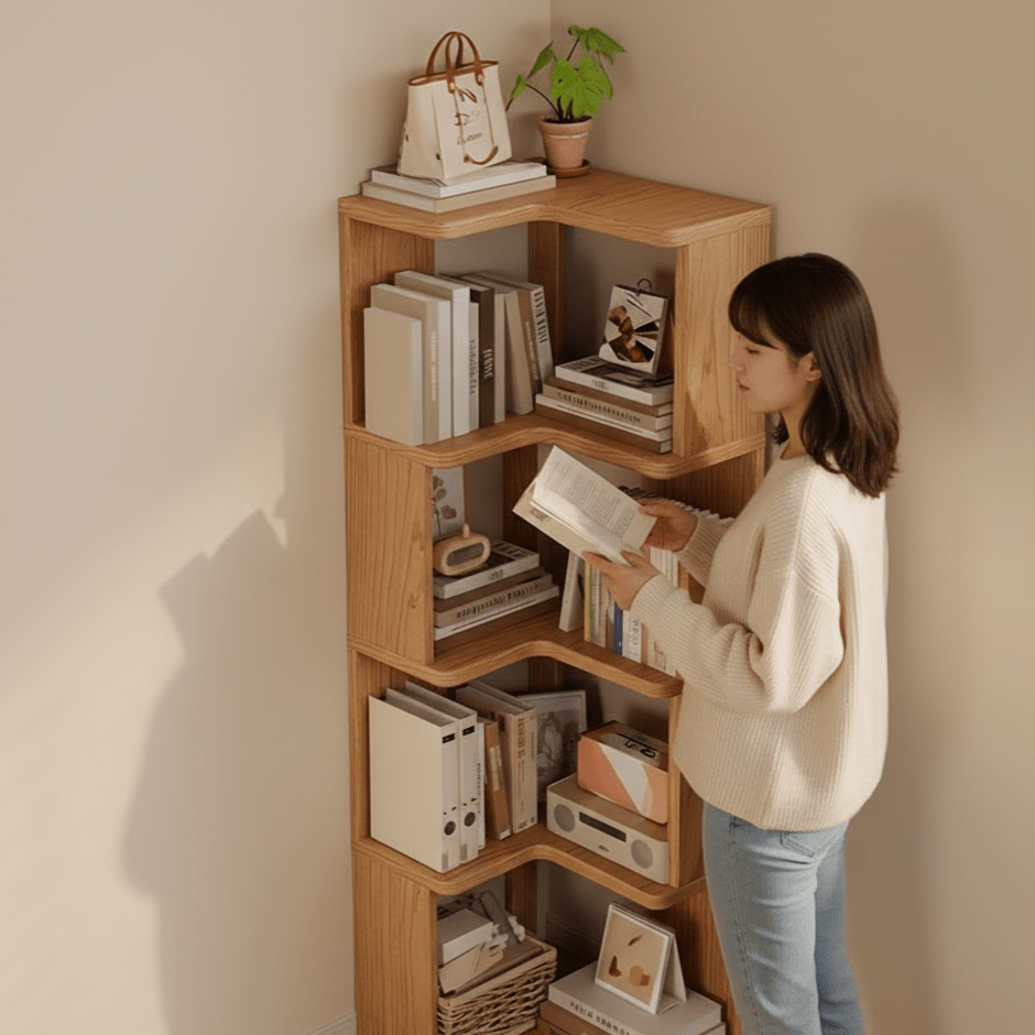 AVELACRAFT – Armario de esquina de madera maciza de pino para un almacenamiento elegante y que ahorra espacio
