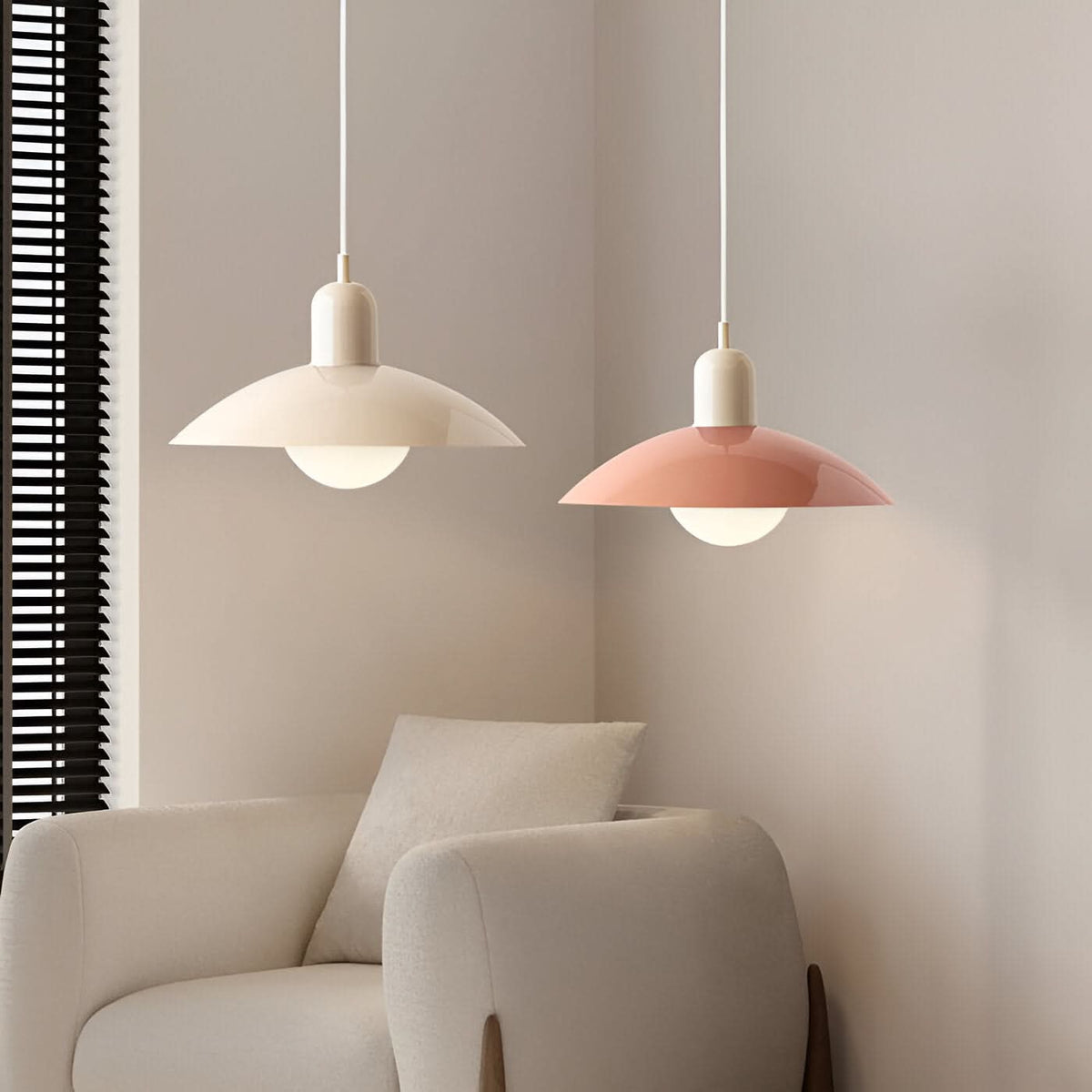 BowLift | Lámpara Colgante Macaron Bauhaus Moderna – Pantalla de Hierro