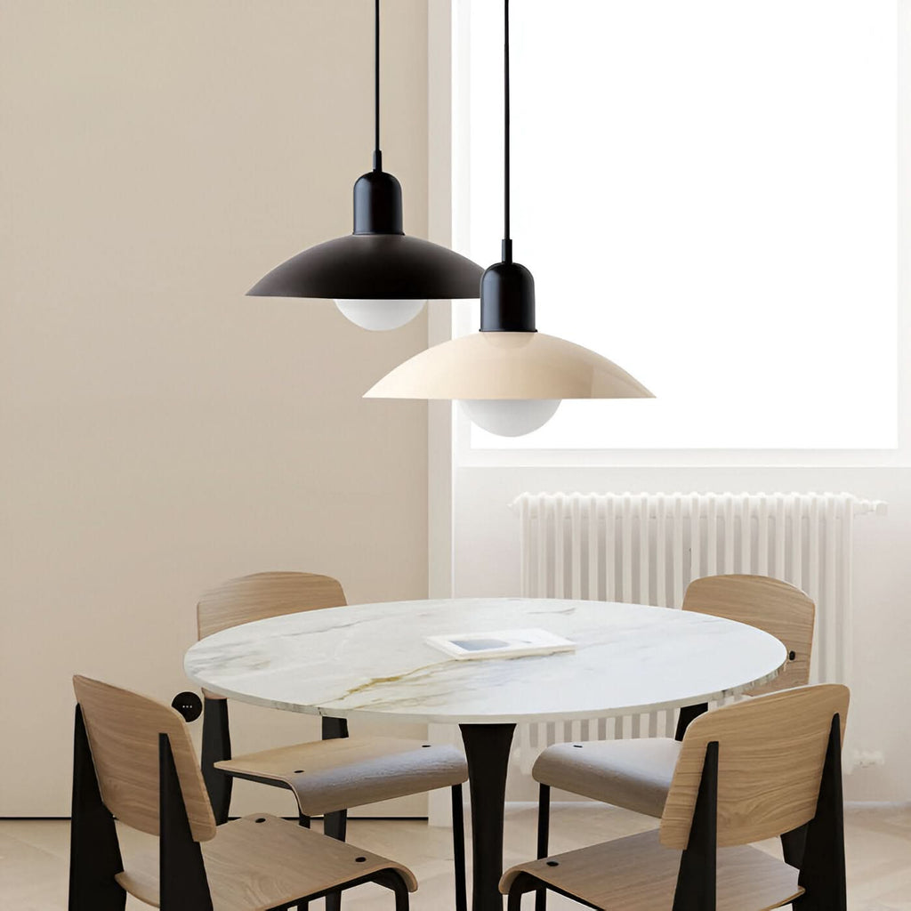 BowLift | Lámpara Colgante Macaron Bauhaus Moderna – Pantalla de Hierro