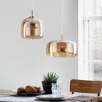 Lámpara Colgante de Vidrio Nórdica - Luces Colgantes Ajustables para Cocina
