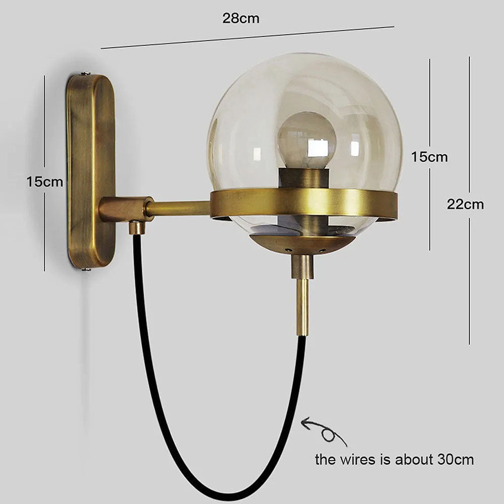 Lámpara de Pared de Vidrio Retro Nórdico para Interiores Elegantes