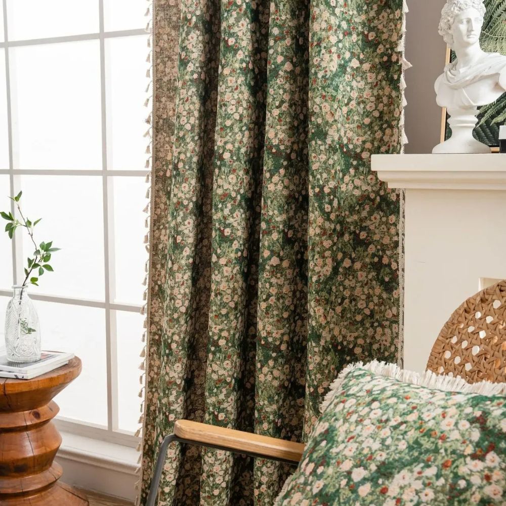 Cortina de Borlas Floral Ditsy Noveau