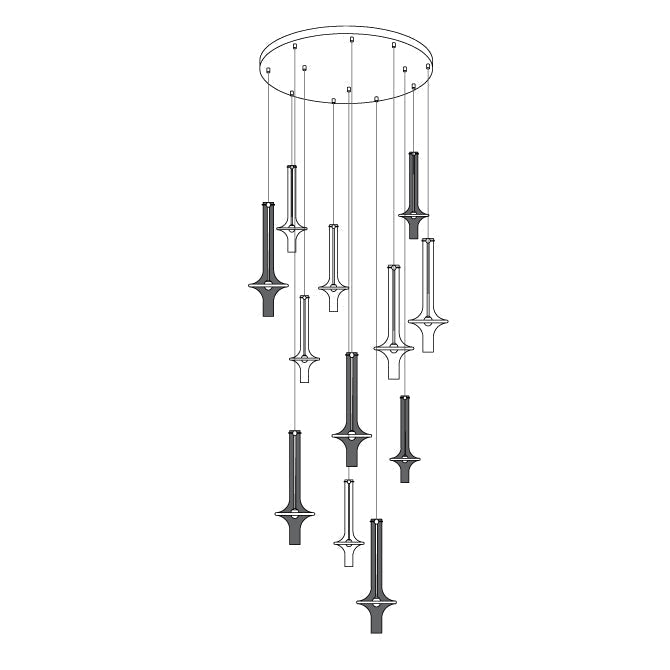 Lámpara Colgante LED Moderna de Vidrio y Hierro – Temperatura de Color Regulable, Ideal para Cocina y Comedor