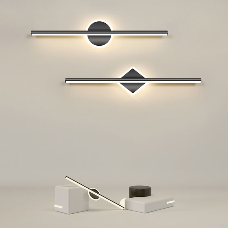 Aplique LED Moderno Redondo/Cuadrado con Acabado Metálico – Aplique de Baño y de Pared para Salón