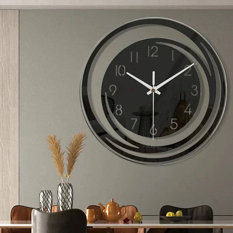 Reloj de pared moderno con mecanismo de cuarzo silencioso y diseño acrílico tridimensional – decoración del hogar de estilo escandinavo