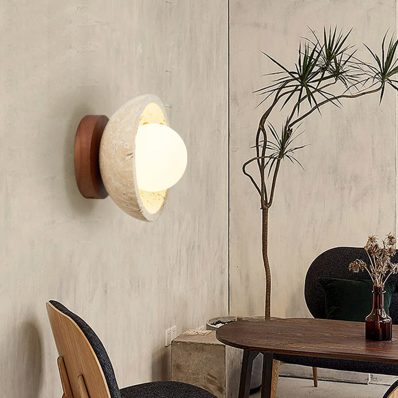 Boho | Aplique LED de piedra natural de travertino