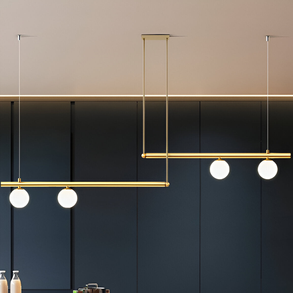Lana | Lámpara colgante lineal nórdica para mesa de comedor