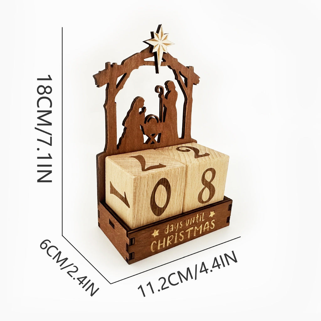 Calendario de Adviento Navideño de Madera DIY Creativo