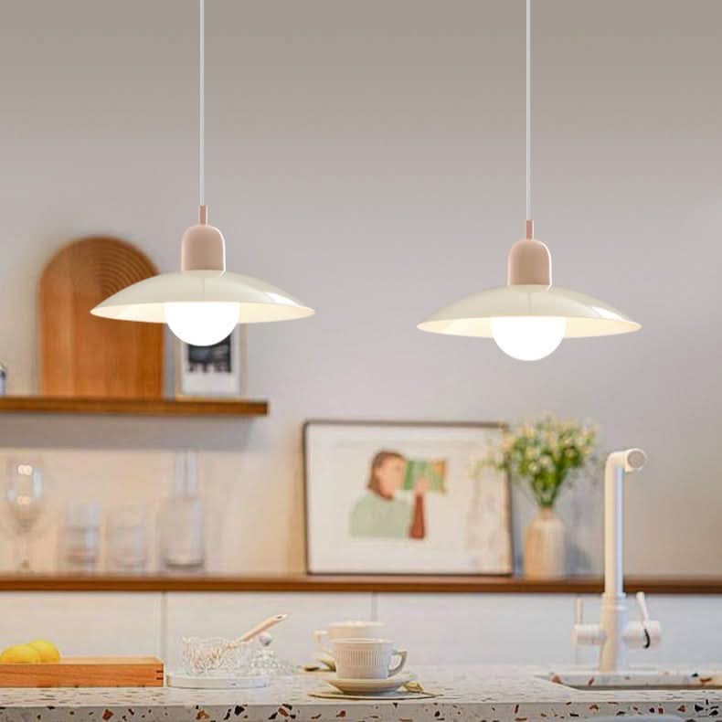 BowLift | Lámpara Colgante Macaron Bauhaus Moderna – Pantalla de Hierro