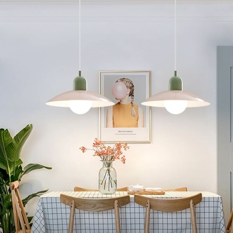 BowLift | Lámpara Colgante Macaron Bauhaus Moderna – Pantalla de Hierro