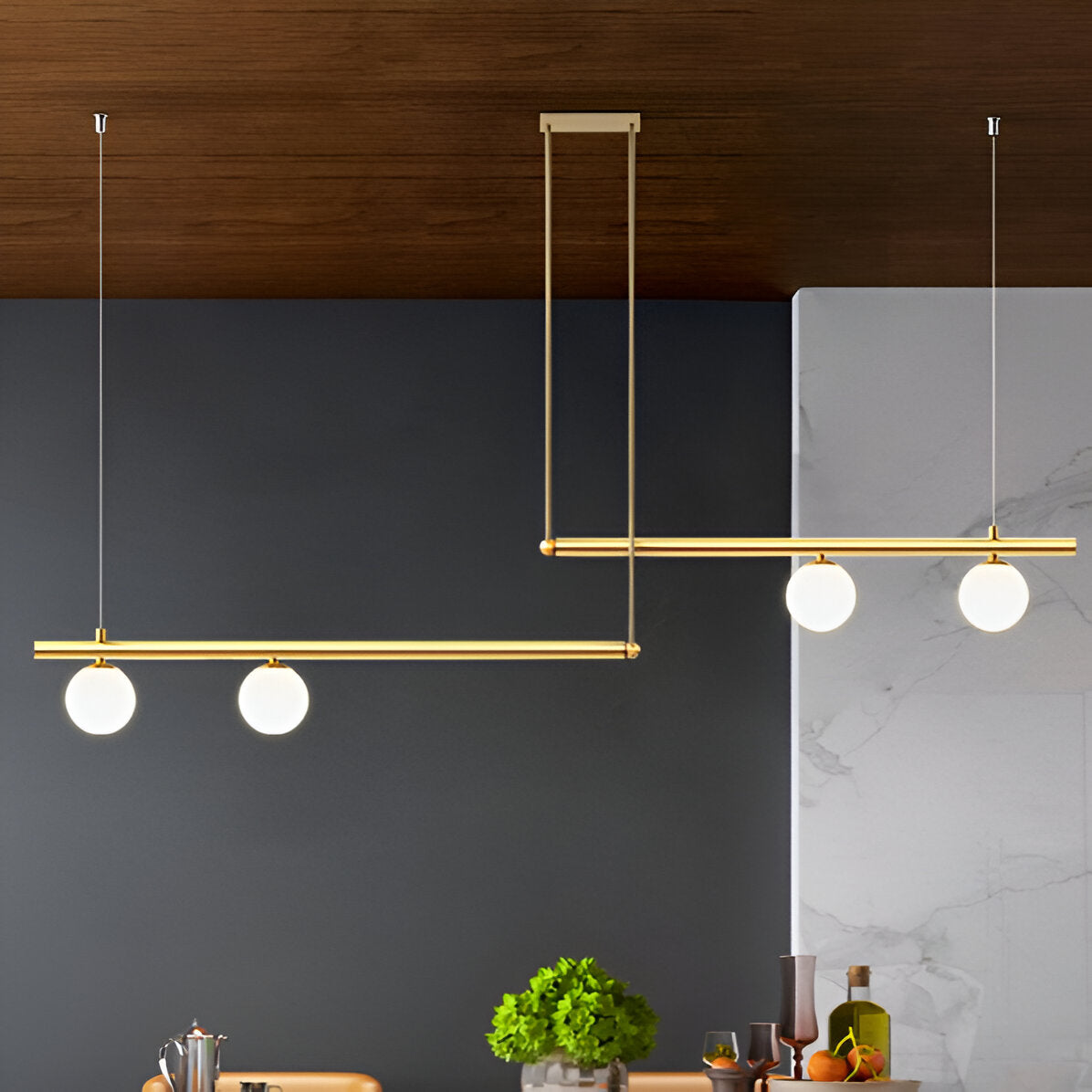 Lana | Lámpara colgante lineal nórdica para mesa de comedor