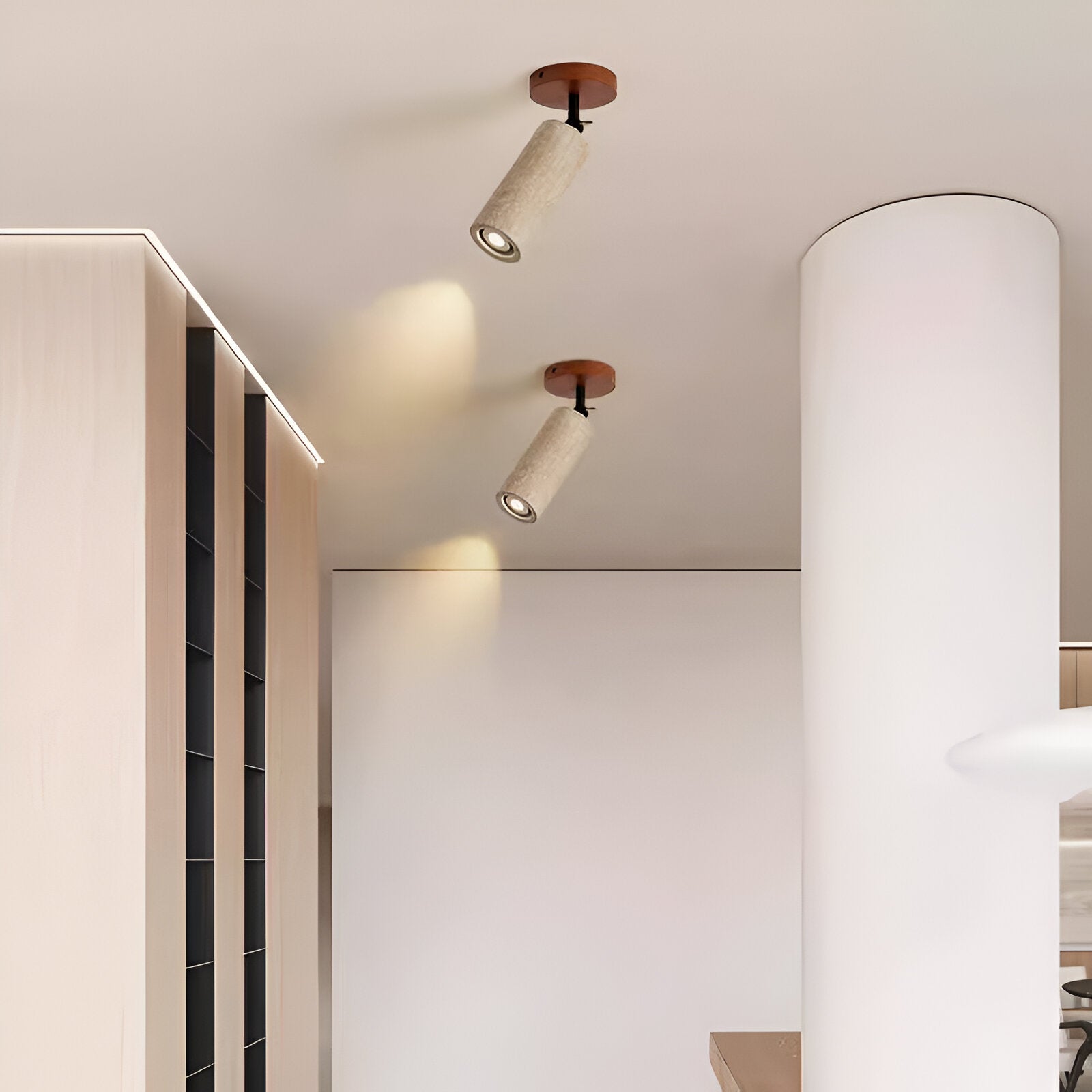 Trawertyn | Lámpara de pared y techo LED de madera regulable