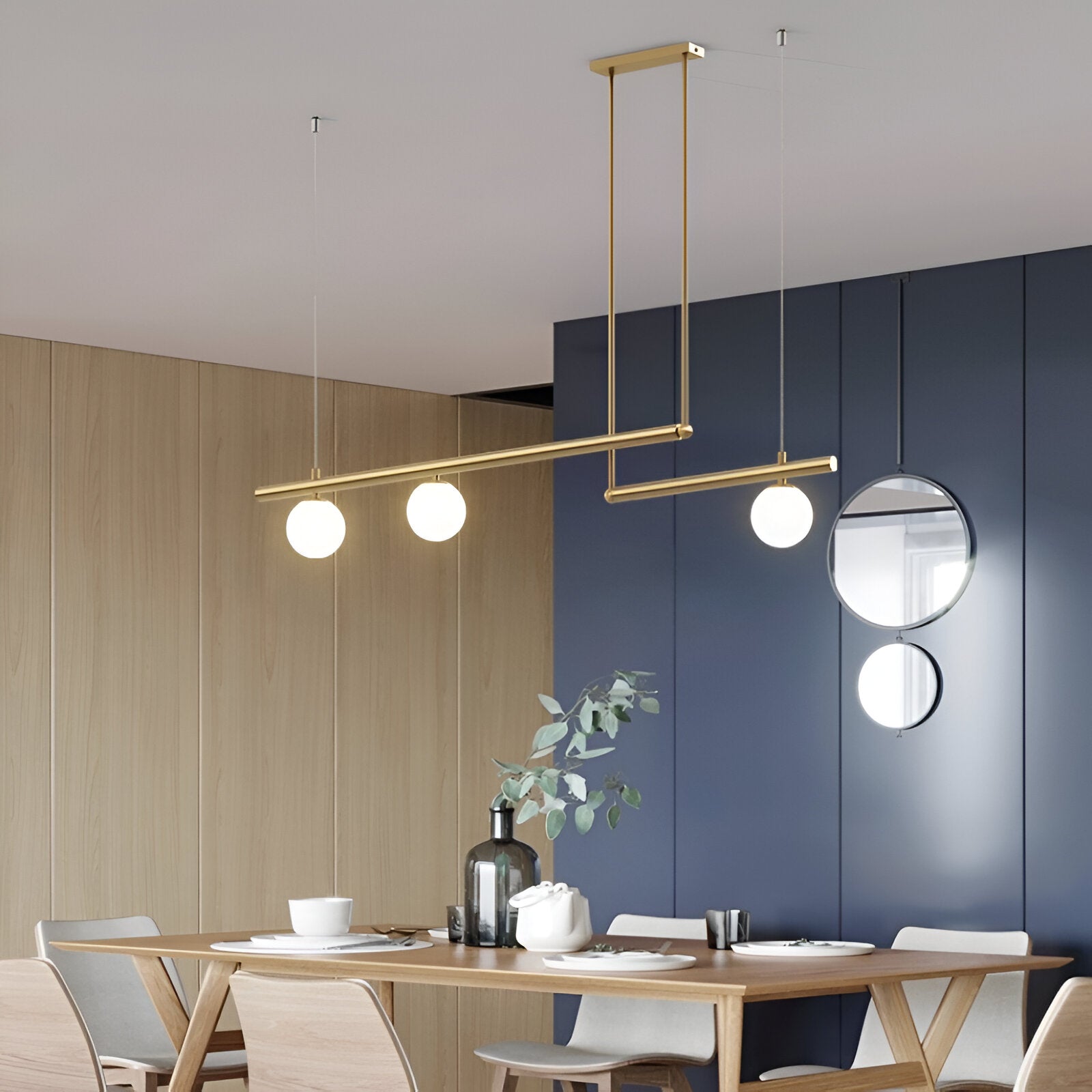 Lana | Lámpara colgante lineal nórdica para mesa de comedor