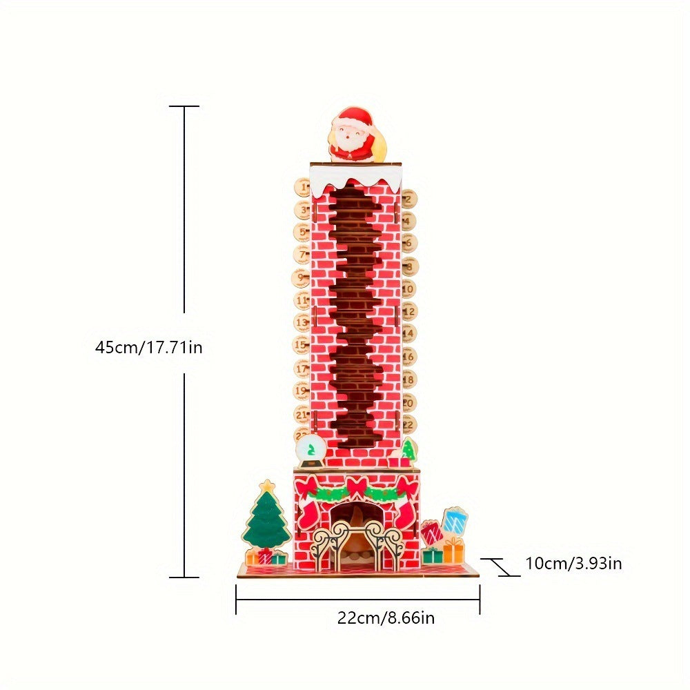 Soporte de Exhibición Desmontable de Cuenta Regresiva de Santa Claus de Madera