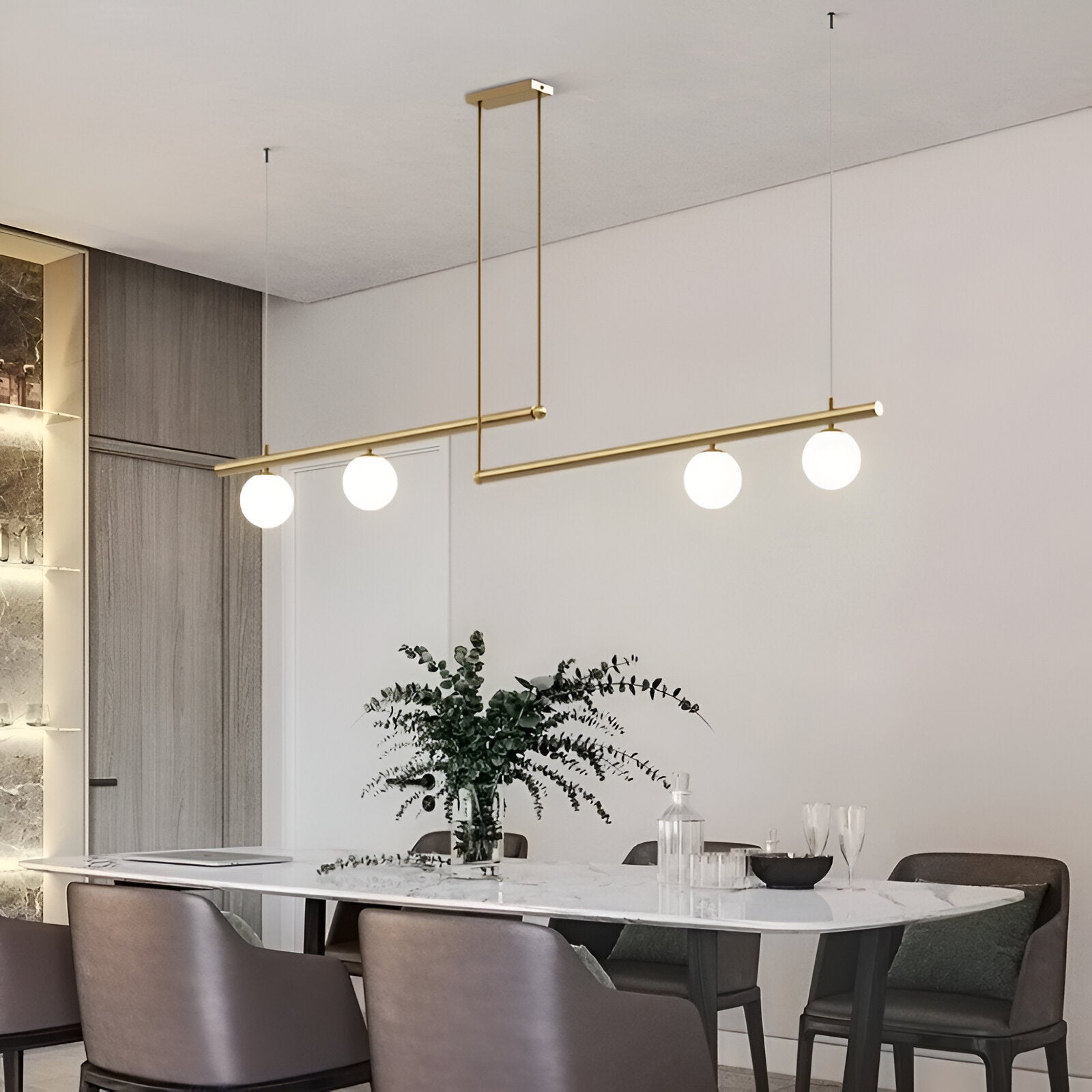 Lana | Lámpara colgante lineal nórdica para mesa de comedor