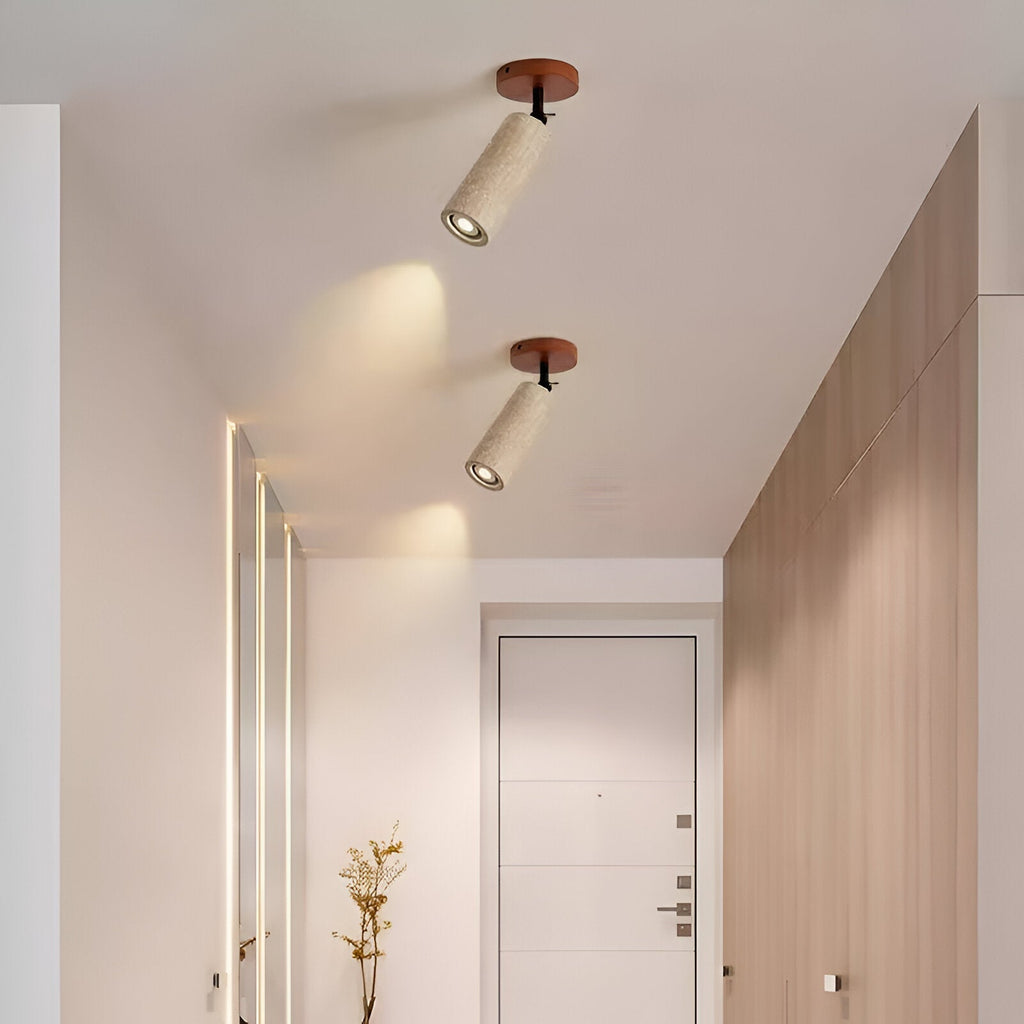 Trawertyn | Lámpara de pared y techo LED de madera regulable