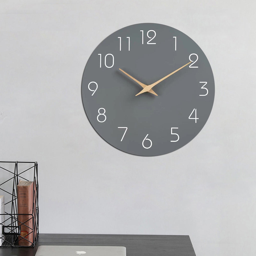 Reloj de Pared Silencioso de Color Simple de 12 Pulgadas