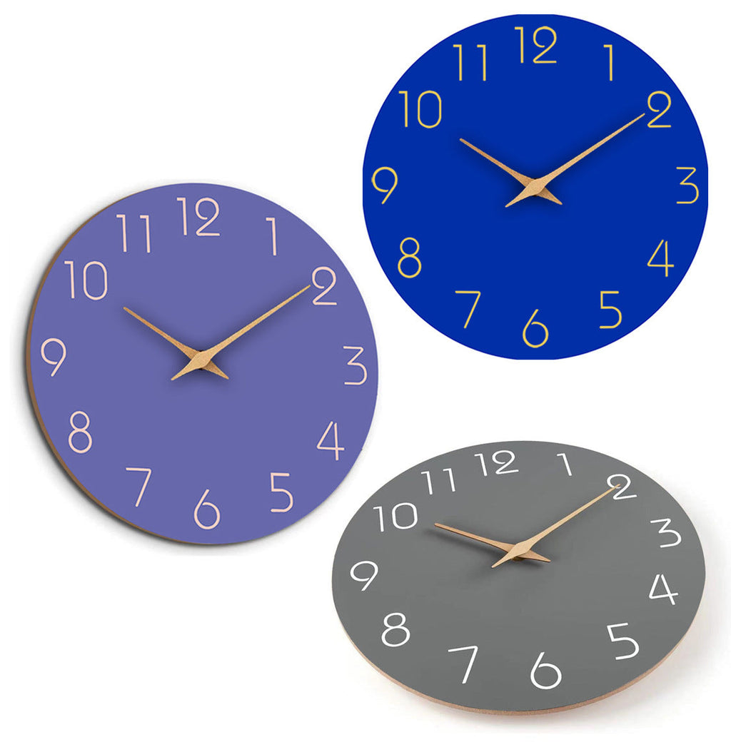 Reloj de Pared Silencioso de Color Simple de 12 Pulgadas