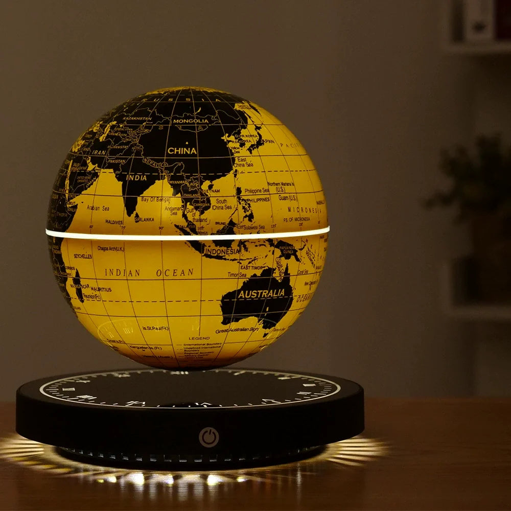 Lámpara de Globo de Levitación Magnética con Base de Reloj