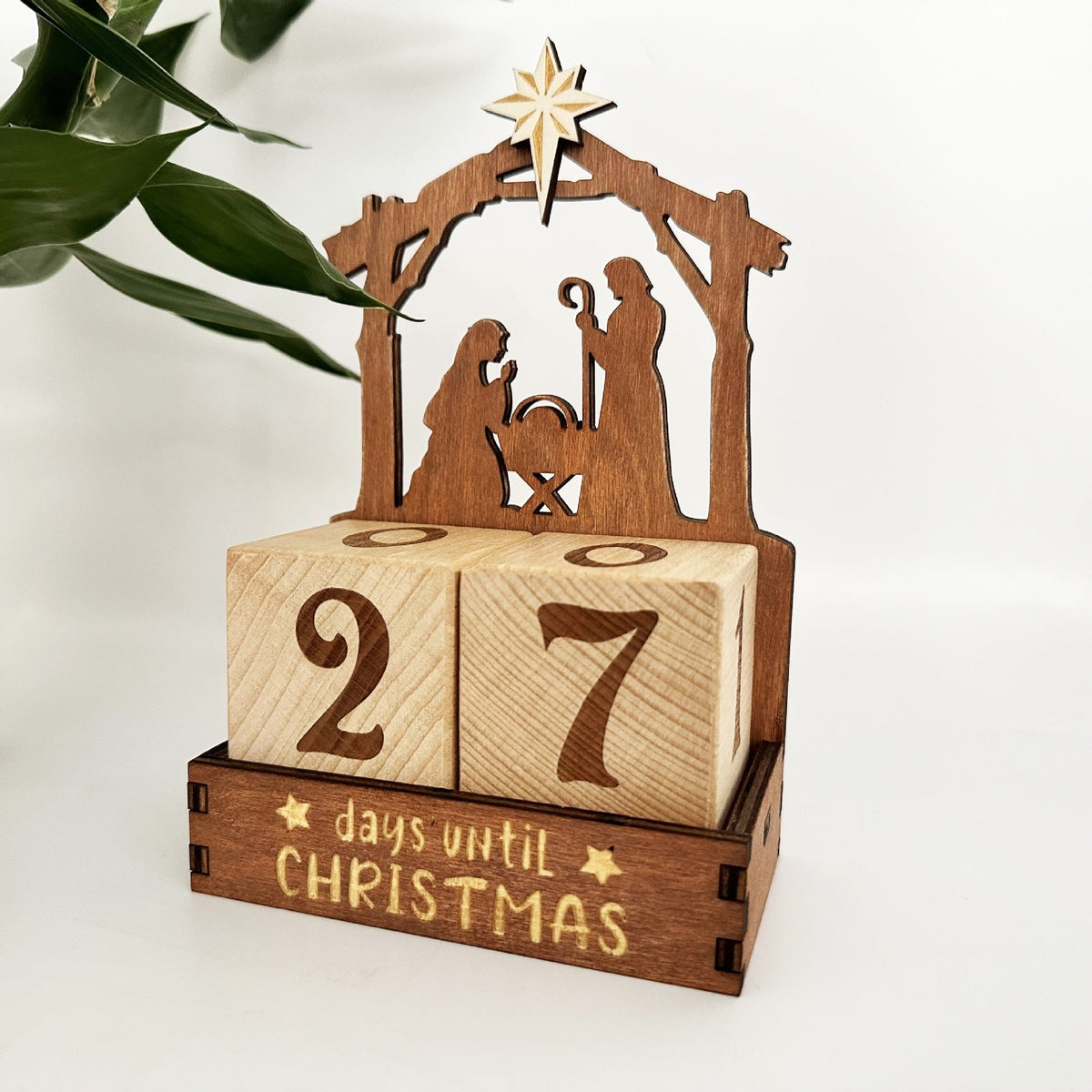 Calendario de Adviento Navideño de Madera DIY Creativo