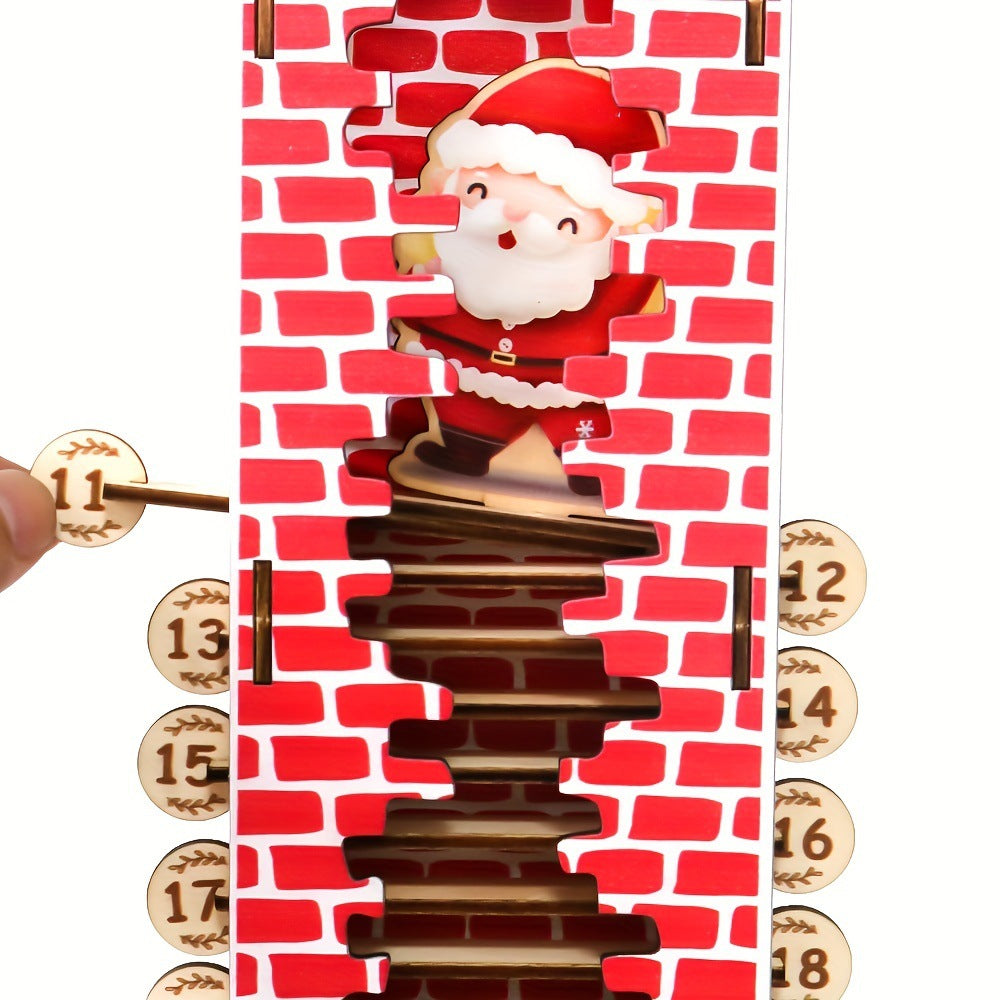 Soporte de Exhibición Desmontable de Cuenta Regresiva de Santa Claus de Madera