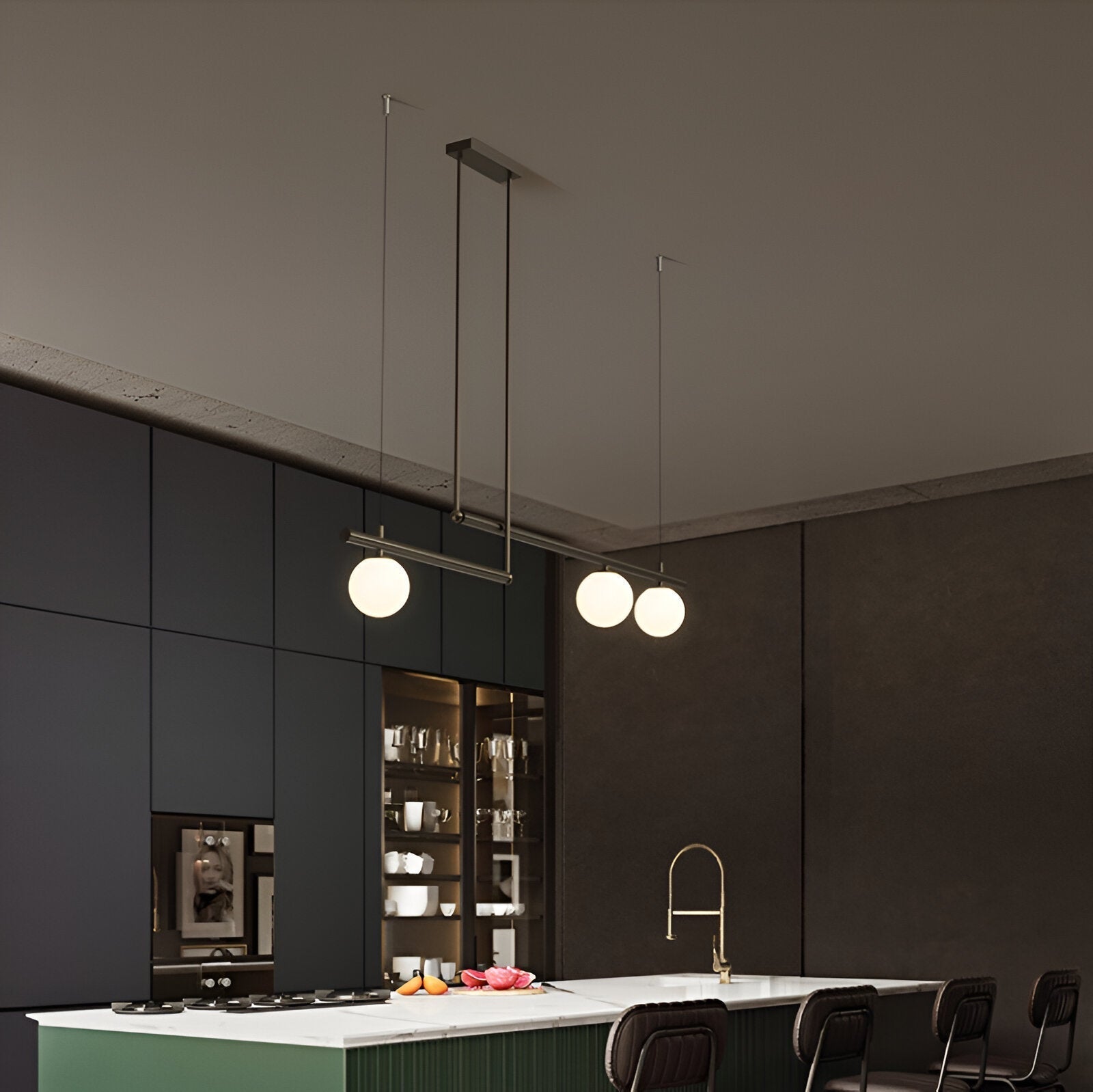 Lana | Lámpara colgante lineal nórdica para mesa de comedor