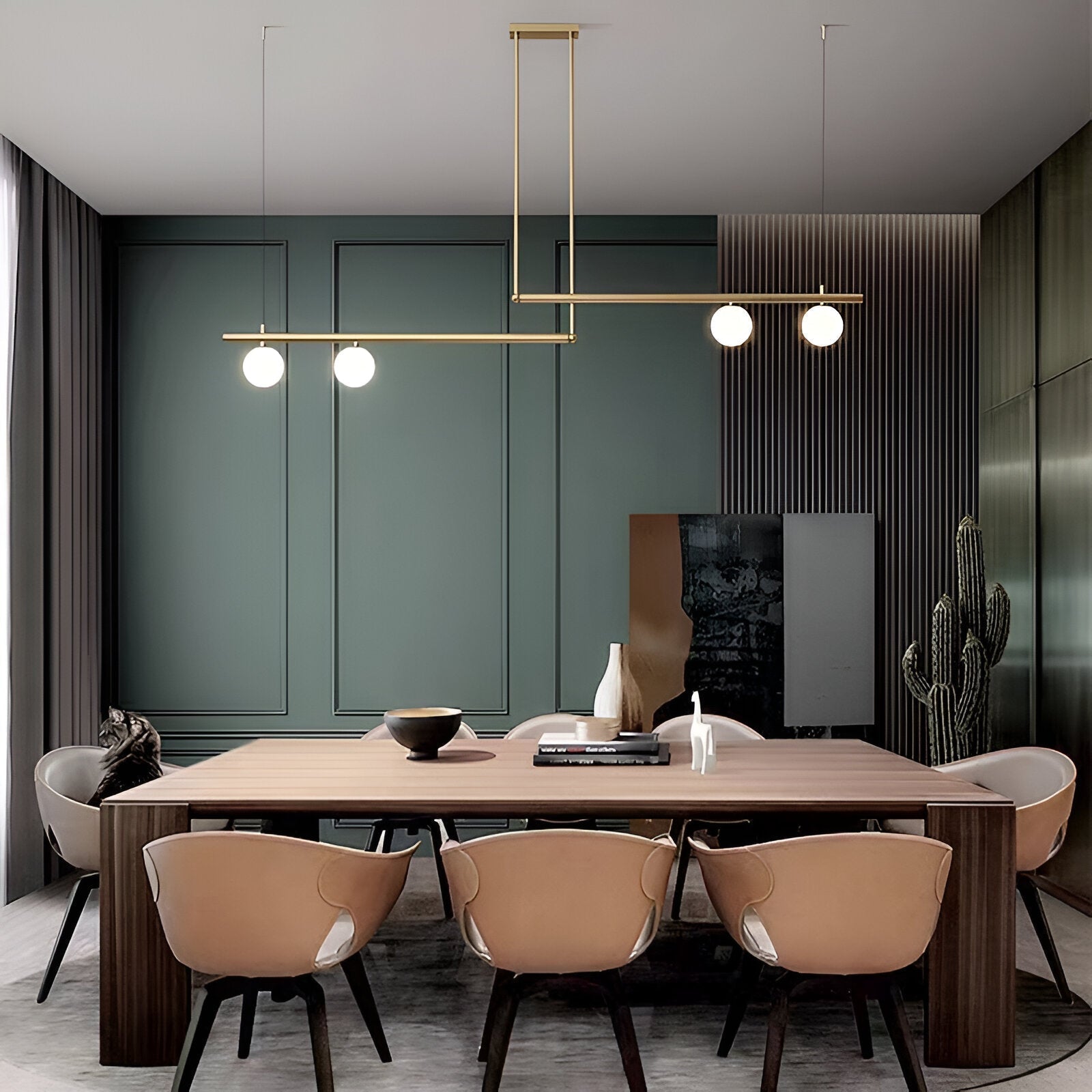 Lana | Lámpara colgante lineal nórdica para mesa de comedor