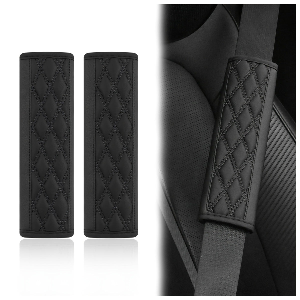 Almohadillas de Hombro para Cinturón de Seguridad de Cuero PU Acolchado Bowlift