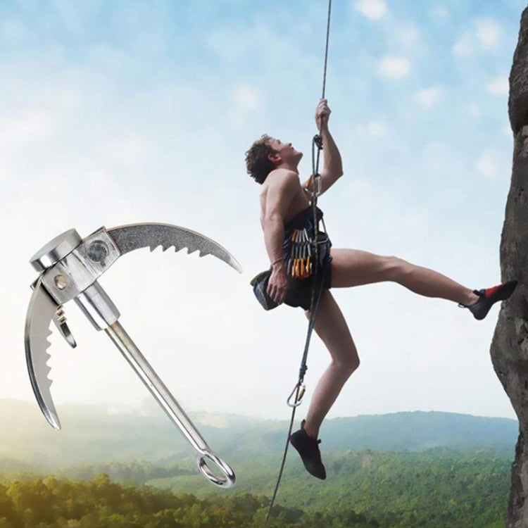 Lisslune | KS042 Carabiner de Supervivencia en la Naturaleza para Actividades al Aire Libre, Garfio Plegable de Tres Garras, Herramienta para Escalar Montañas de Hielo y Rocas