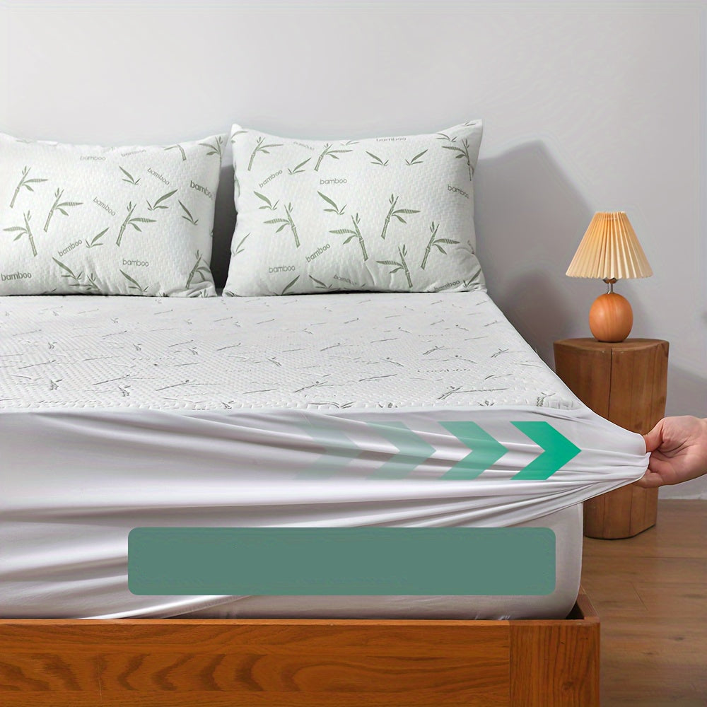 Protector de colchón de bambú con capa de aire refrigerante 3D – ropa de cama transpirable y duradera para colchones tipo queen y king