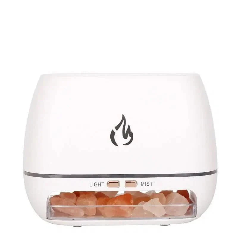 Ambiente relajante con efecto de fuego y niebla suave