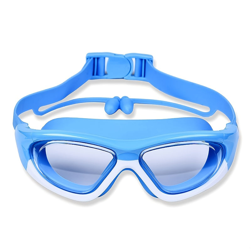 Gafas de natación para niños con recubrimiento antiempañante, correa ajustable y gran marco – cómoda construcción de silicona
