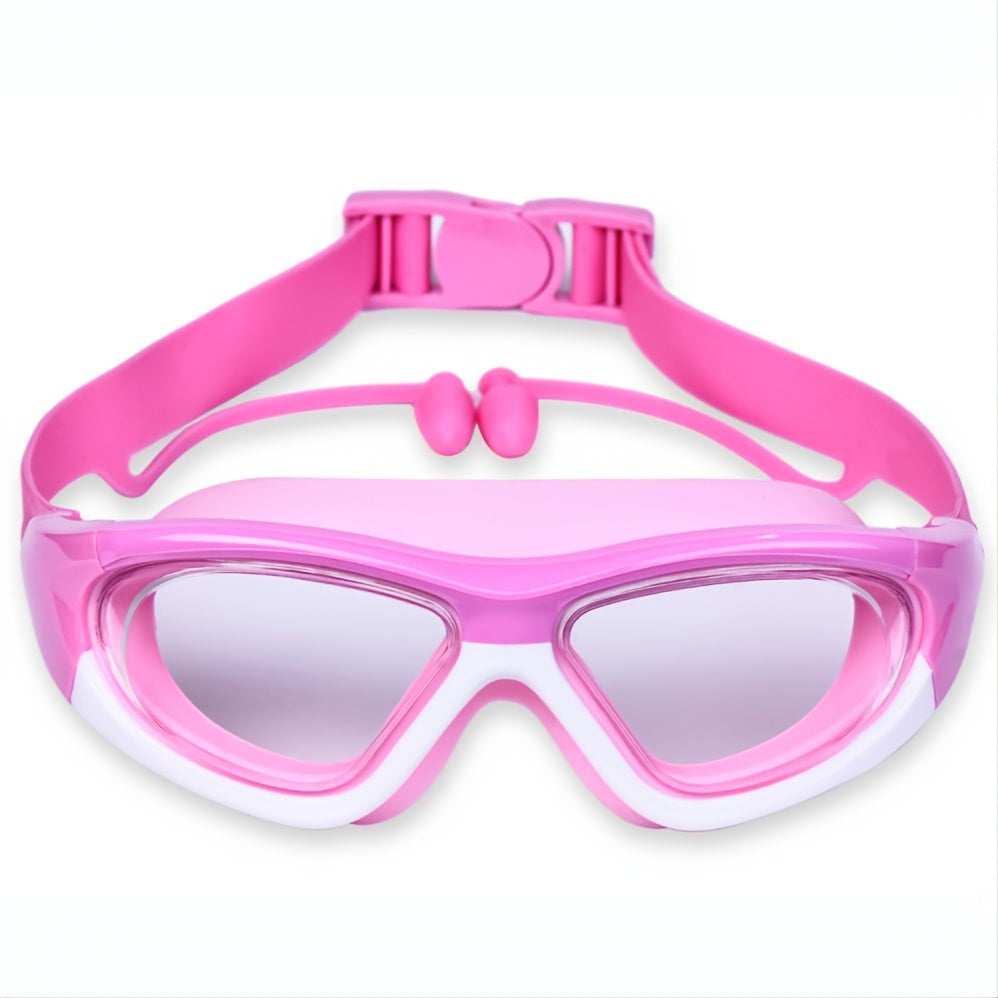 Gafas de natación para niños con recubrimiento antiempañante, correa ajustable y gran marco – cómoda construcción de silicona