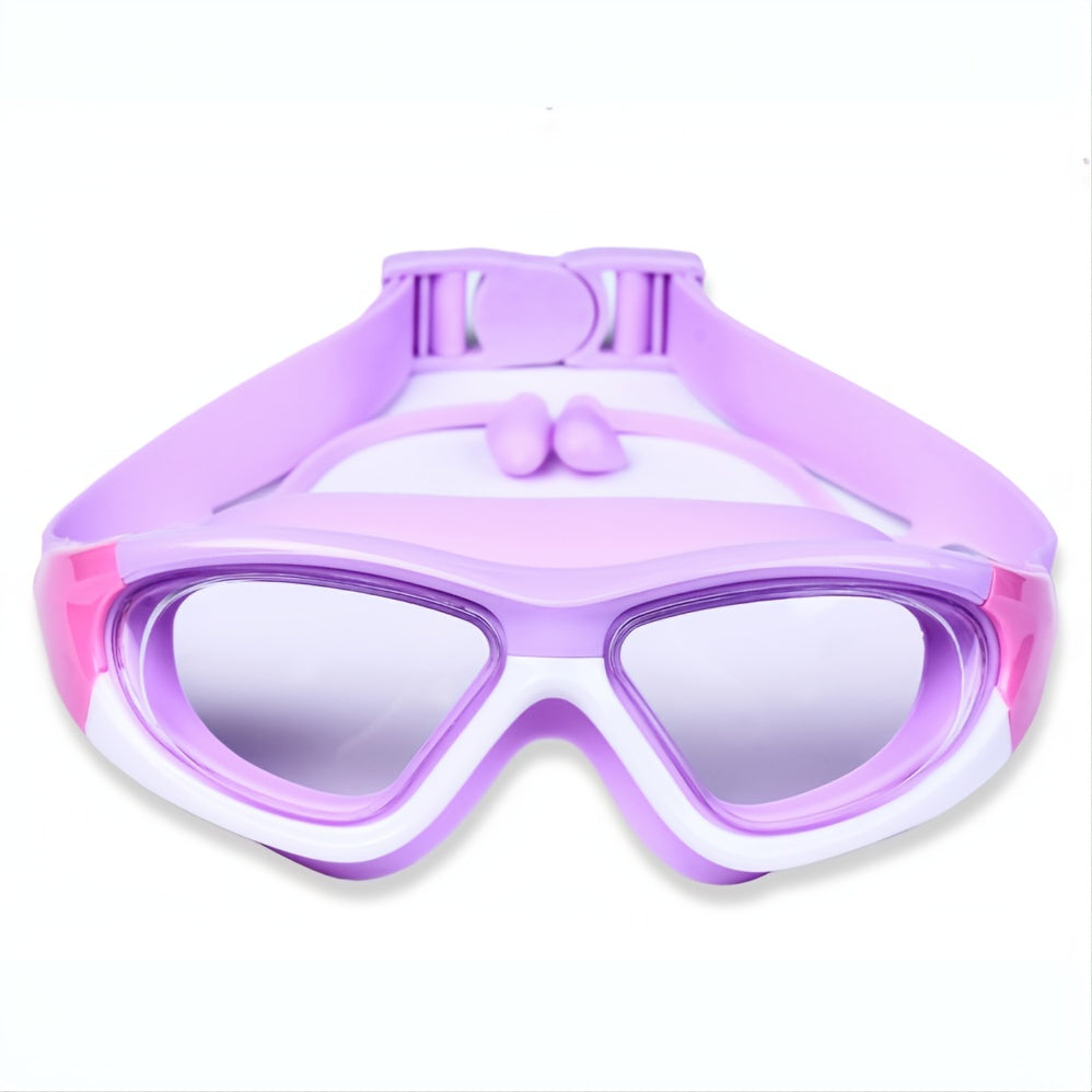 Gafas de natación para niños con recubrimiento antiempañante, correa ajustable y gran marco – cómoda construcción de silicona