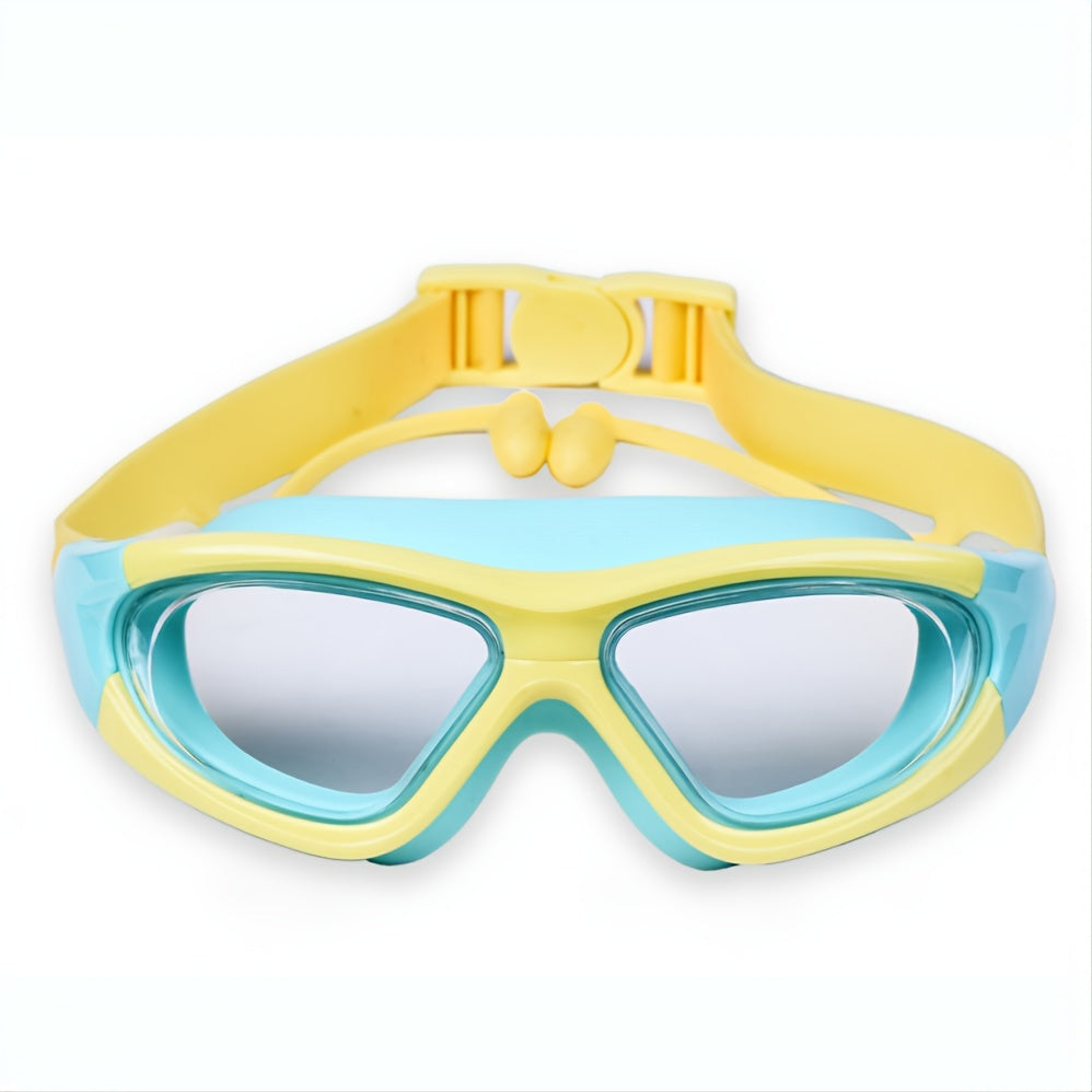 Gafas de natación para niños con recubrimiento antiempañante, correa ajustable y gran marco – cómoda construcción de silicona