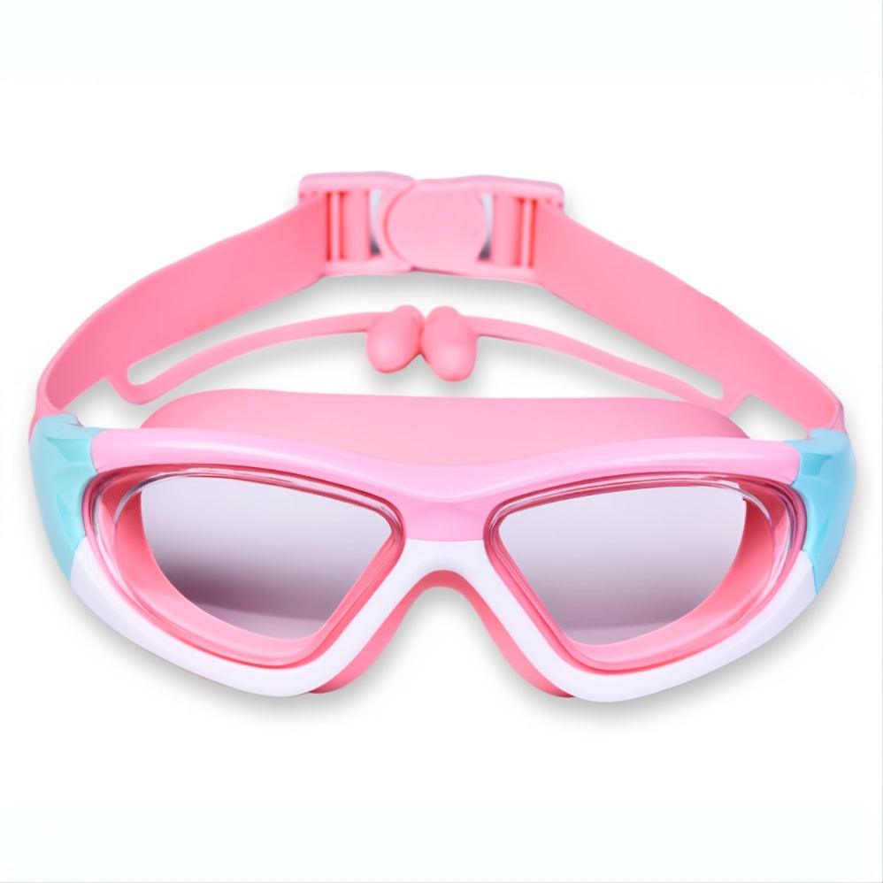 Gafas de natación para niños con recubrimiento antiempañante, correa ajustable y gran marco – cómoda construcción de silicona