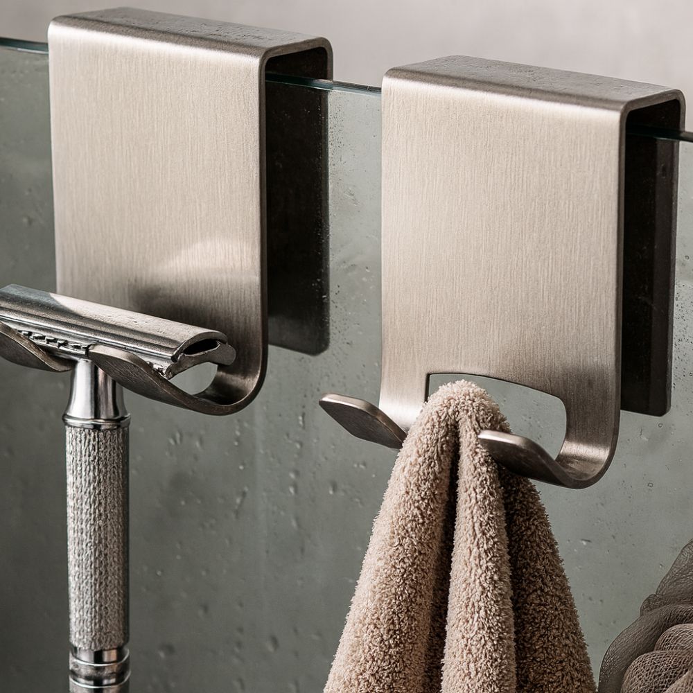 Ganchos de Puerta de Ducha de Acero Inoxidable en Cristal