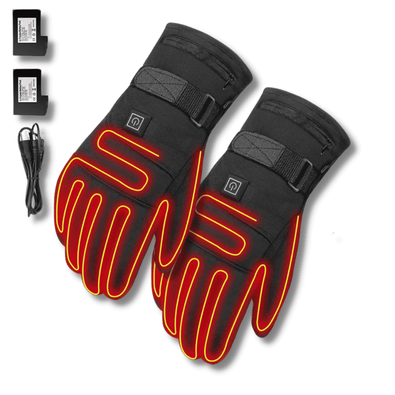 Guantes de Invierno Calefaccionados | Impermeables y Resistentes al Viento | 3 Niveles de Calor | Compatibles con Pantallas Táctiles