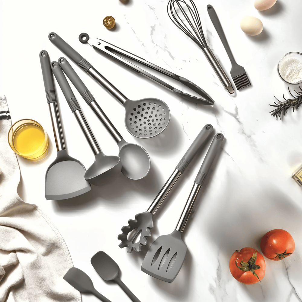 KitchenPro Utensilios de Silicona para Cocina – Set completo de 12 piezas