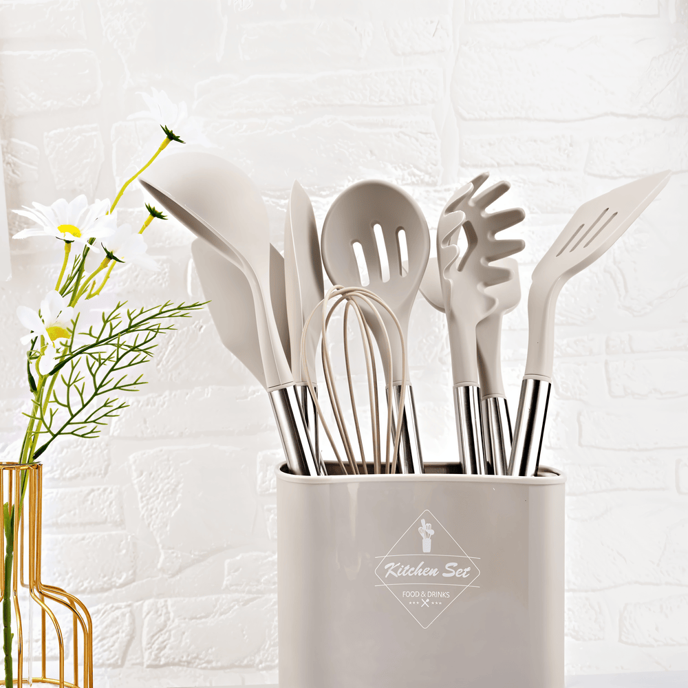 KitchenPro Utensilios de Silicona para Cocina – Set completo de 12 piezas