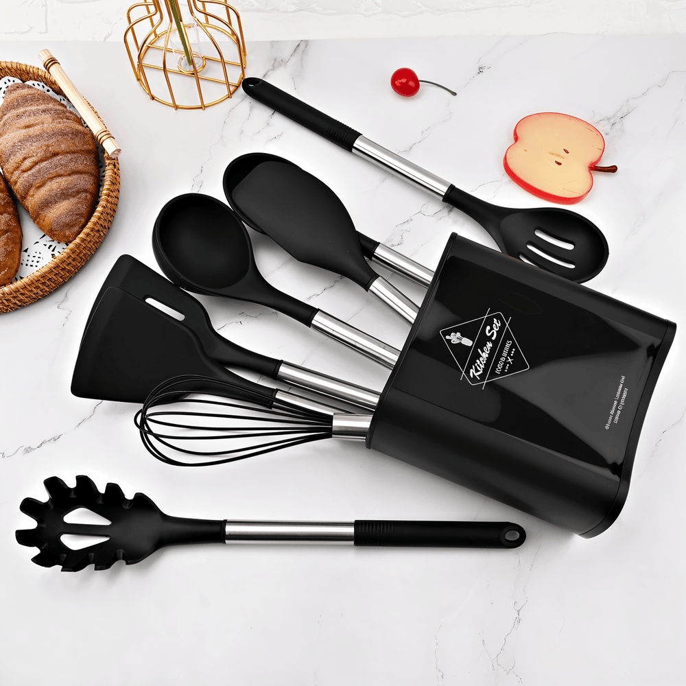 KitchenPro Utensilios de Silicona para Cocina – Set completo de 12 piezas