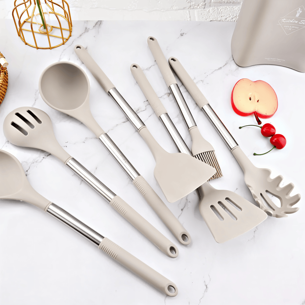 KitchenPro Utensilios de Silicona para Cocina – Set completo de 12 piezas