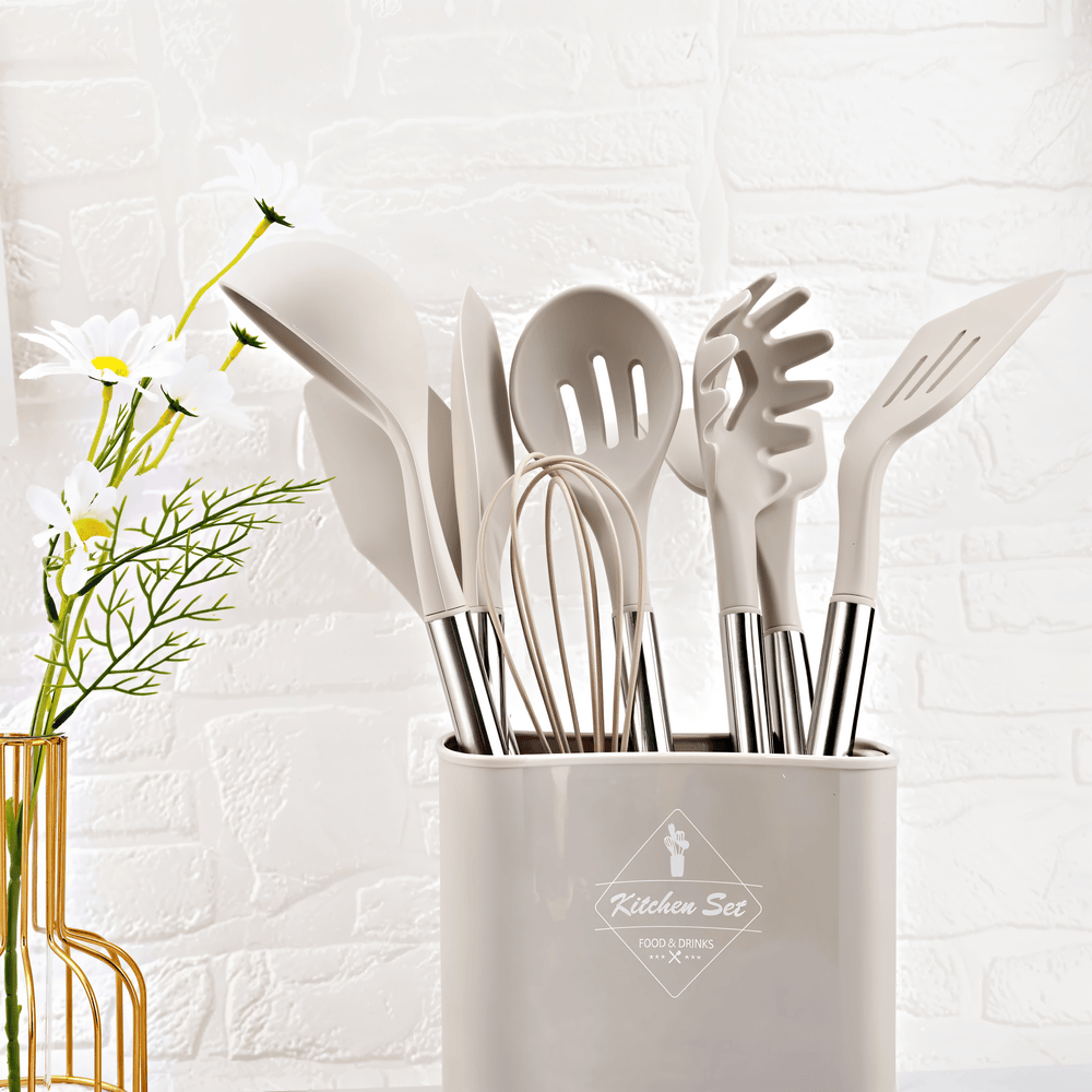 KitchenPro Utensilios de Silicona para Cocina – Set completo de 12 piezas