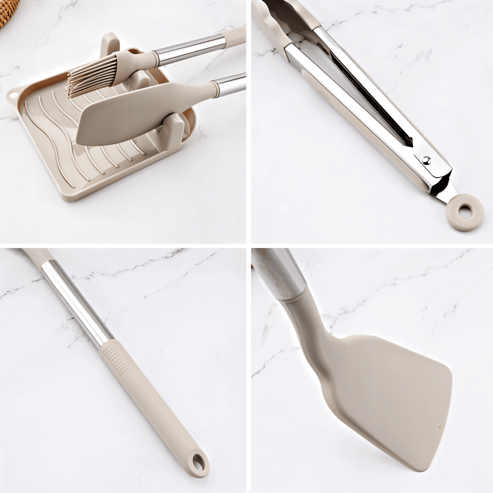 KitchenPro Utensilios de Silicona para Cocina – Set completo de 12 piezas